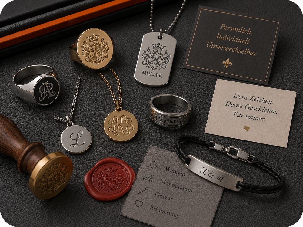 Personalisierter Schmuck mit Wappen und Gravur