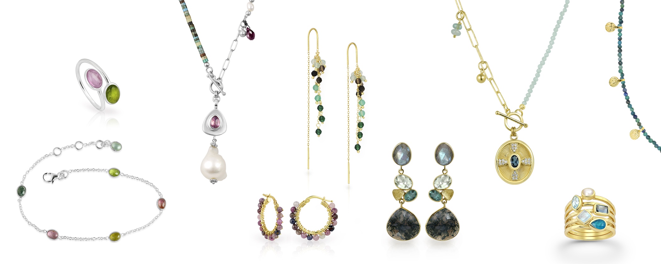 Silberschmuck mit Edelsteinen als Trendkollektion