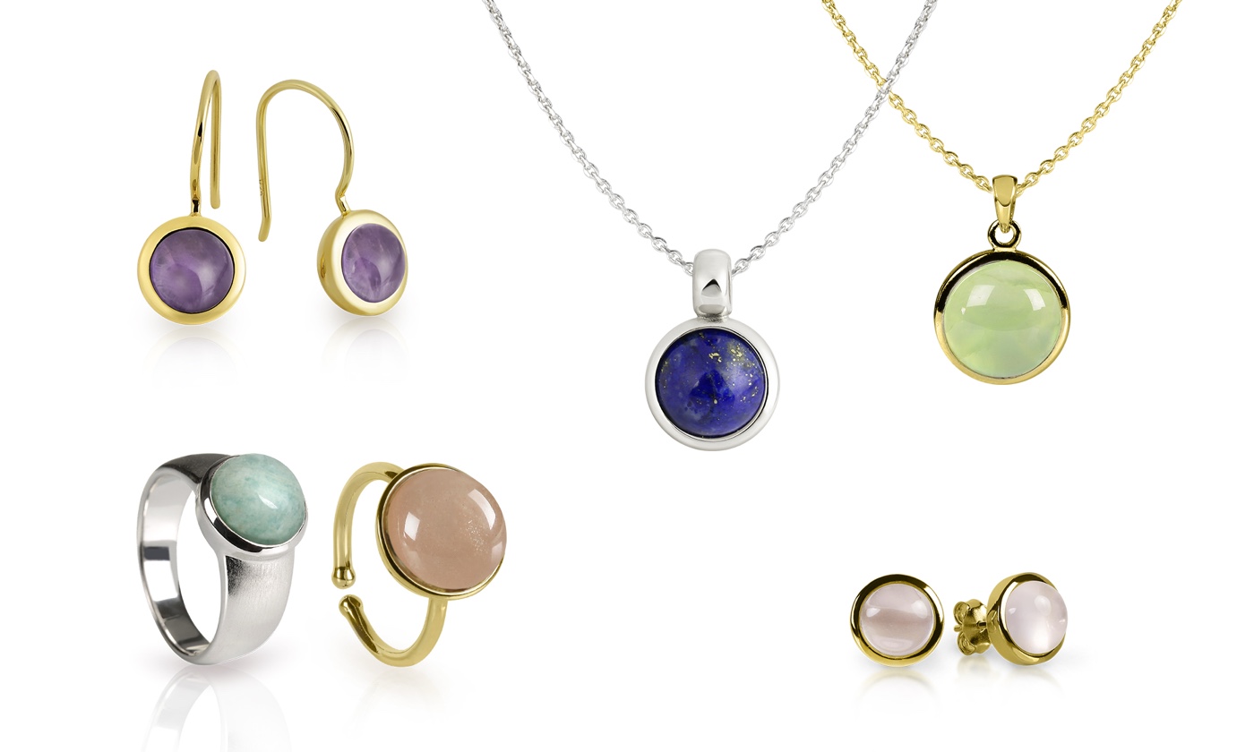 Silberschmuck mit Edelsteinen als Basic Sortiment